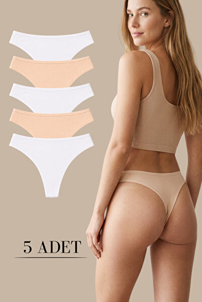 LİBELLA İÇ GİYİM Women's Thong Panties Cotton Lycra Flexible Comfortable Stri...