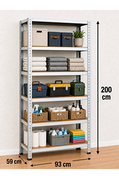 OSMANLI RAF 6 Katlı Çelik Raf Sistemi, Market, Depo, Ayakkabı, Arşiv, Çiçek, ...