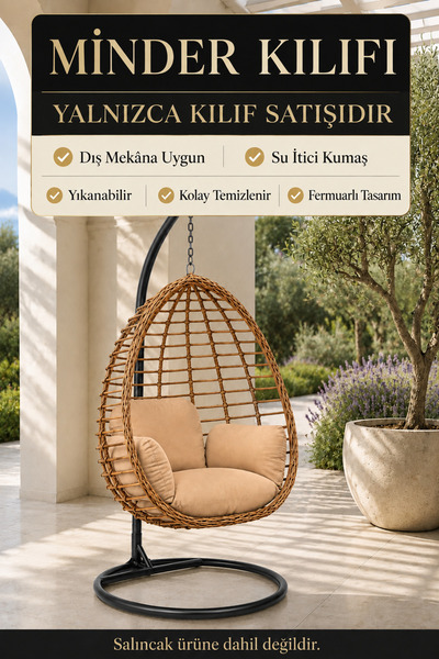 EXCELLENCE GARDEN HOME Armut Salıncak Minder Kılıfı – Fermuarlı, Su Geçirmez ...