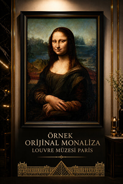 ARTAN GALLERY Mona Lisa Leonardo da Vinci İtalyan Kadife Tablo 40 mm Kalın Çe...