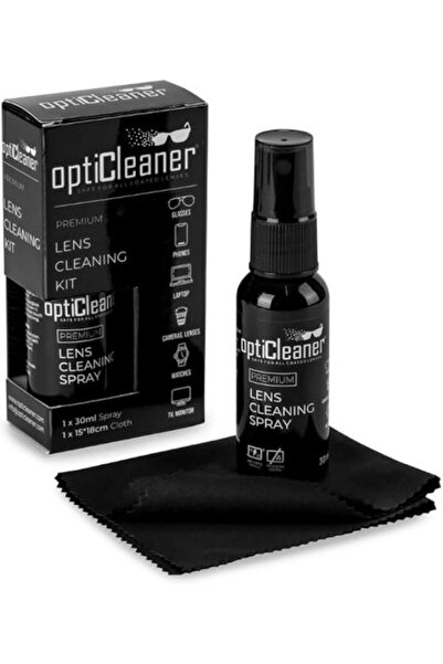 Singularis Premium Lens Temizleme Kiti, 30ml Sprey ve 15x18cm Mikrofiber Bez, Gözlük, Telefon, Laptop, Kamera Lensleri için