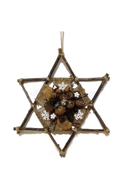 Handmade star made of elements rustic Christmas decoration