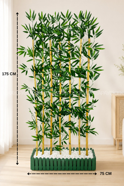 Meka Yapay Çiçek Yapay Yapraklı Bambu Seperatör 175 Cm 7 Dal İstanbul Saksı