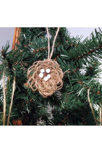 Handmade Set de 5 ornamente rustice pentru bradul de Craciun