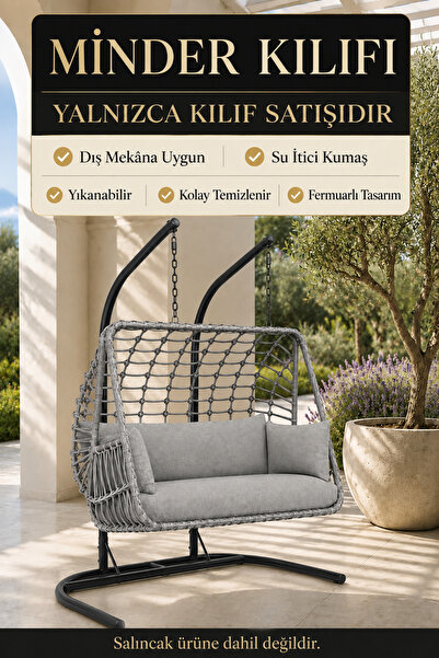 EXCELLENCE GARDEN HOME Çift Kişilik Salıncak Minder Kılıfı – Su Geçirmez, Fer...