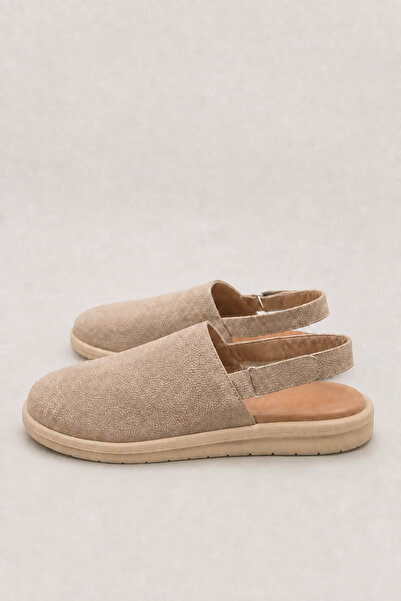 a ayak&kabım official Laren Sand Beige Genuine Leather Nubuck Women's Closed ...