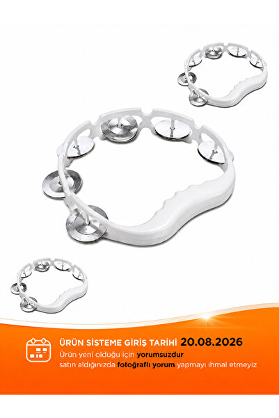 Hızlı Çeyiz Plastik Zilli Kına Tefi Beyaz Renk 1 Adet