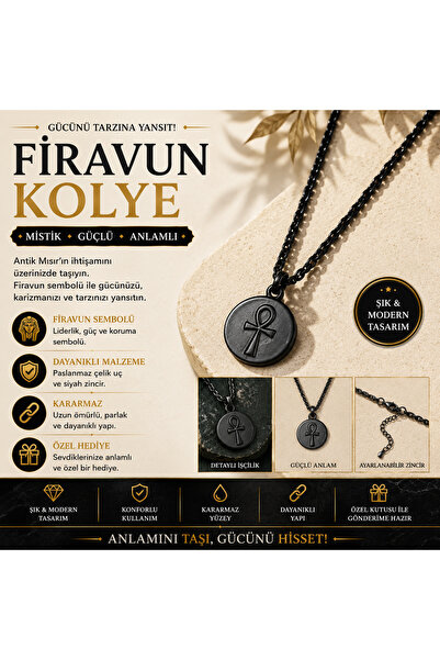 FG KONNİCHİWA HAÇ ISTAVROZ NIL KEY STEEL PENDANT WITH HAIR ICON MOUNT