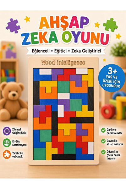 Genel Markalar Ahşap Tetris Blokları Zeka Oyunu