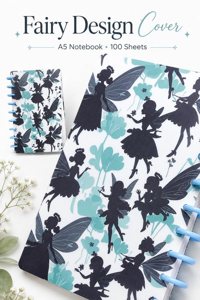 BRANDY DESIGN A5 Fairy Design Disc-Bound Notebook – 100 Sheets, 80gsm Lined Paper, 145 x 210 mm
