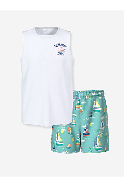 LC Waikiki Nevavm Farkıyla Oval Collar Printed Boys' Undershirt and Swimming ...