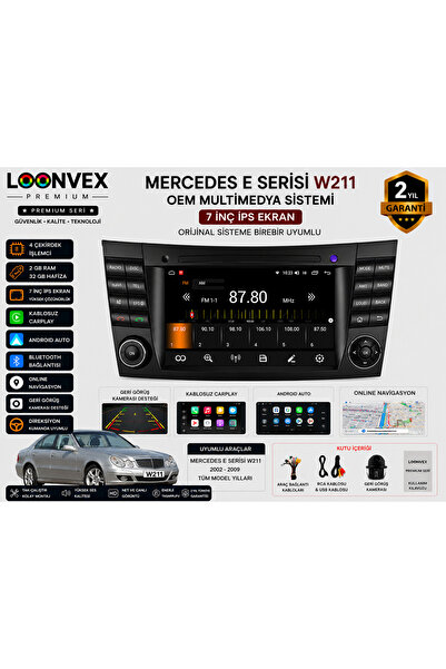 LOONVEX OONVEX Premium Mercedes-Benz E Serisi W211 OEM 7 İnç Multimedya Ekran...