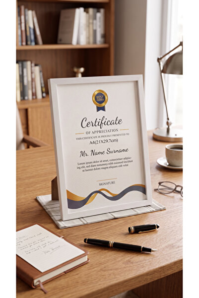 zezedesing Wooden Patterned Photo & Document Frame 32X23 |   Diploma, Tax Dec...