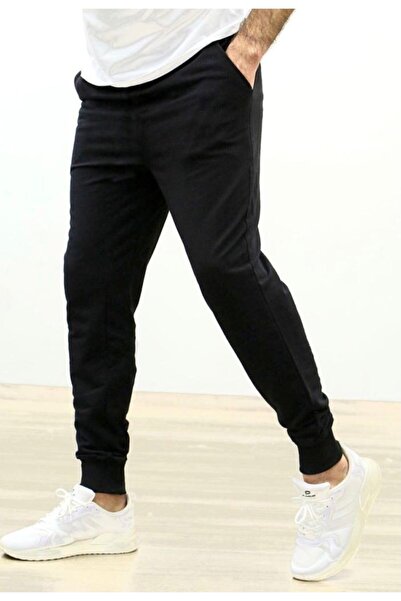 EYAX MODA Men's Black Slim Fit Jogger Sweatpants