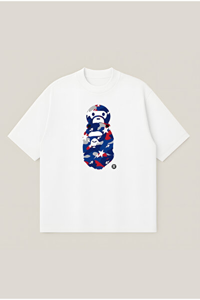 Moon Dancer Μπλουζάκι Bape Stars με στάμπα, Oversize Boxy Cut, Unisex, 100% β...
