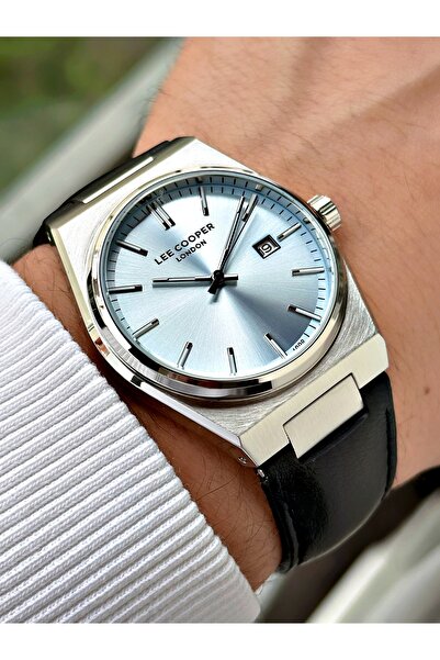Lee Cooper Black-Blue Color 5 Atm Leather Band Men's Wristwatch with Calendar...