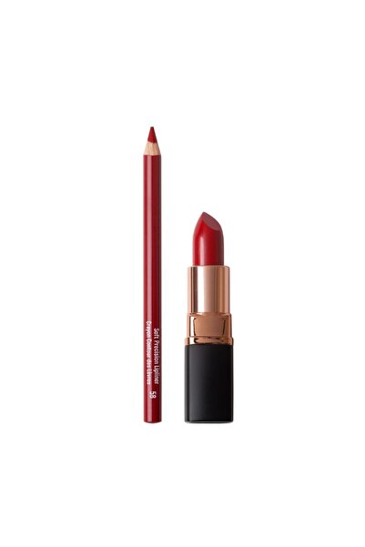 INGLOT Set de machiaj pentru buze Tango Kiss - Ruj 905 Roșu 4g + Contur de bu...