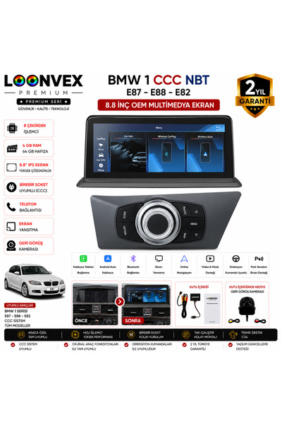 LOONVEX PREMIUM BMW 1 Serisi E87 / E88 / E82 CCC OEM Multimedya Ekran | 8.8 İ...
