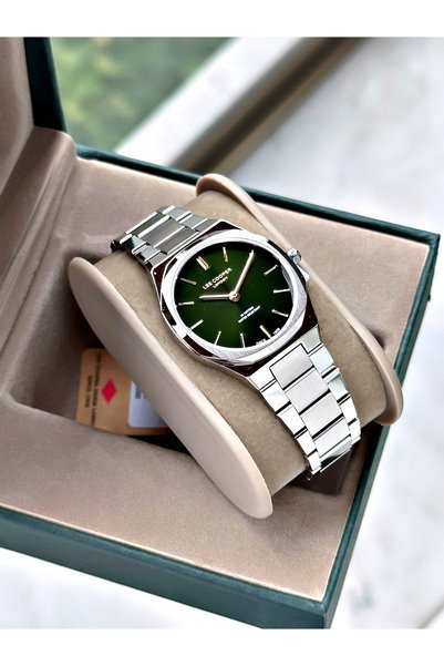 Lee Cooper Special Design Silver-Green Color 3 Atm Slim Case Steel Band Women's Wristwatch 8276Lc