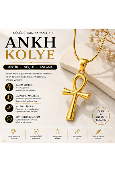 FG KONNİCHİWA HAÇ ISTAVROZ NIL KEY STEEL PENDANT WITH HAIR ICON MOUNT