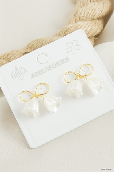 ZERO LAND Zngzrmll Rose Pearl (05259) Earrings Yellow