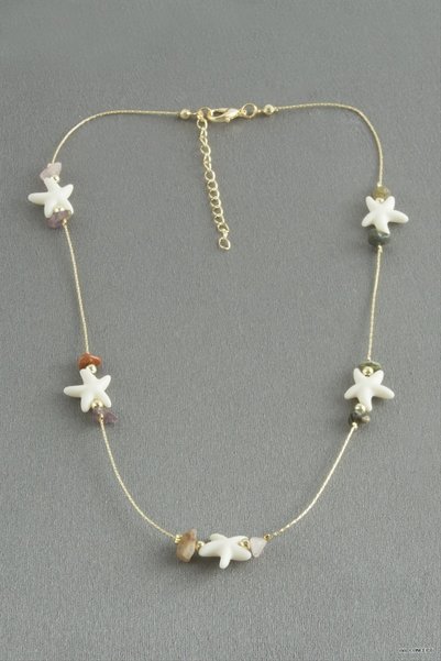 ZERO LAND Concepta Starfish Cracked Natural Stone (01216) Necklace Brown