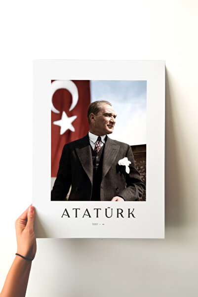 Pena Tablo Atatürk ve Türk Bayrağı Çerçevesiz Poster