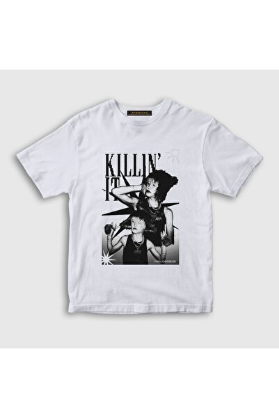 Tisort.ist Unisex Çocuk Beyaz Jongseob Killin It K-Pop P1harmony T-Shirt 4508...