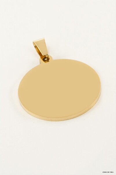 Generic Brand Zngzrmll Round Name Engravable Steel Pendant 3 (05822) cm Yellow