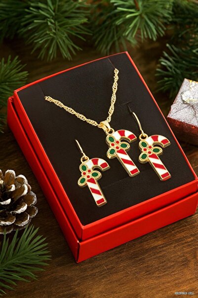 ZERO LAND Zngzrmll Sugar Christmas Boxed Chain Necklace (13255) Set Red