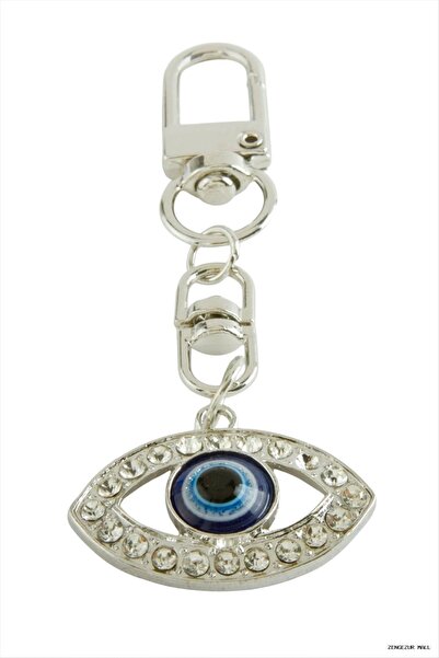 ZERO LAND Zngzrmll Eye Evil Eye Stone Keychain (05741) Silver Color