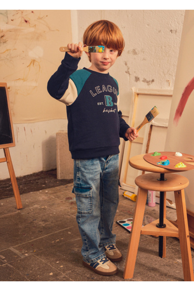 MAYORAL Blue Boys' Cargo Jeans 4510