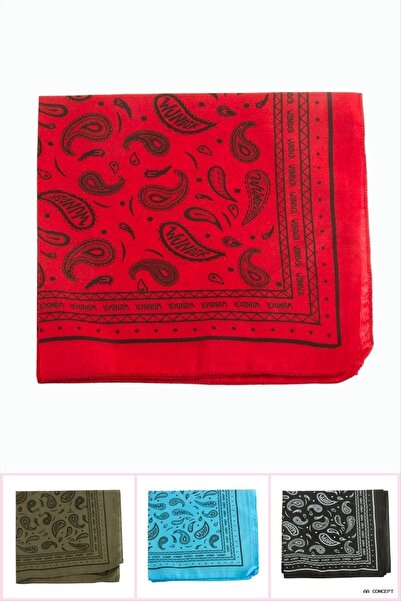 ZERO LAND Aconcept Tile Patterned Linen Bandana (10707) 50X50 Marbled