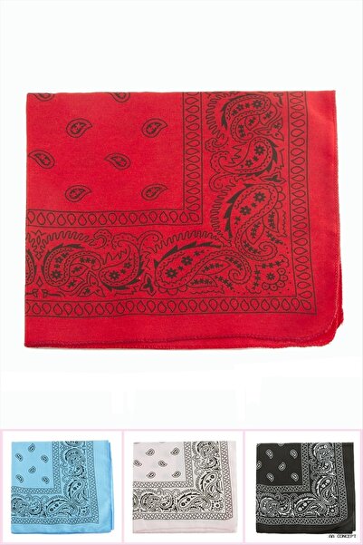 ZERO LAND Aconcept Oval Patterned Linen Bandana (10701) 50X50 Ebruli