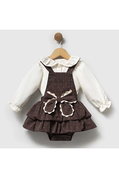 ministok Elis Fi̇yonklu Romper and Shirt 2-Piece Baby Girl Set