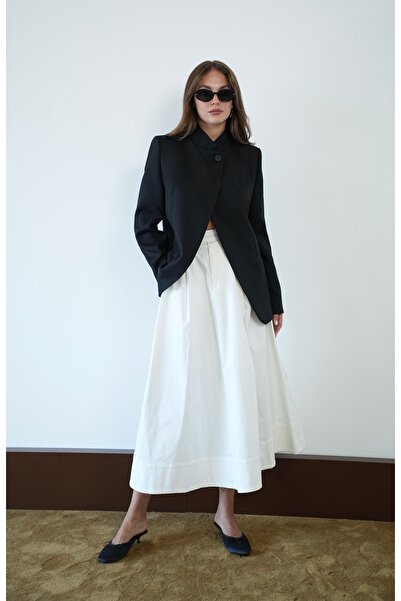 ZS Zey Studio Women's Black Judge Collar Blazer Jacket