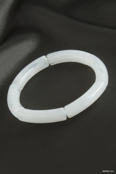 ZERO LAND Zngzrmll Zr Model Cylinder Plastic (05459) Bracelet White