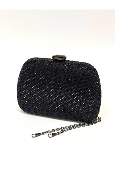 Soave Collection Women's Evening Dress Exclusive Black Shiny Chain Strap Wedd...