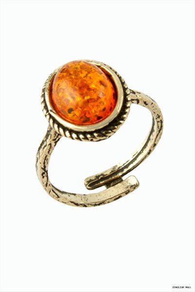 ZERO LAND Zngzrmll Oval Natural Stone Authentic (24722) Ring Amber