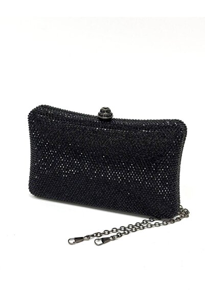 Soave Collection Women's Evening Dress Exclusive Black Shiny Chain Strap Wedd...