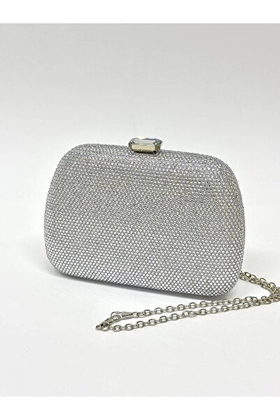 Soave Collection Women's Evening Dress Bag Exclusive Silver Shiny Chain Strap...