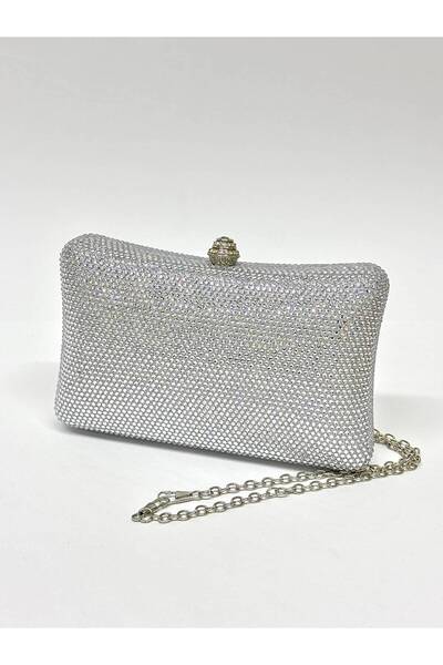 Soave Collection Women's Evening Dress Bag Exclusive Silver Shiny Chain Strap...
