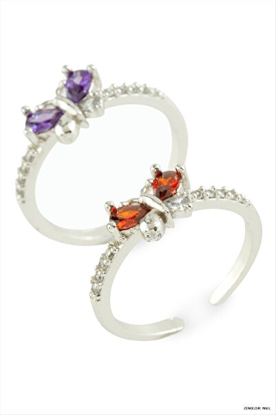 ZERO LAND Zngzrmll Metal Ring with Zircon Stone (23007) Silver Color