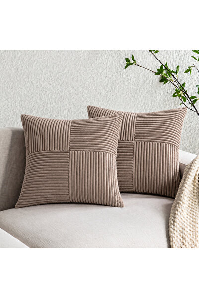 OEM Decorative Pillowcase Charcoal Grey, Corduroy Pattern with Premium Textur...