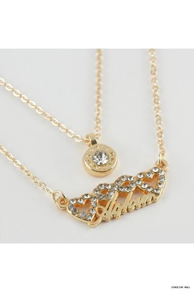ZERO LAND Zngzrmll My Love Written Heart Figured New Season Double Necklace (...