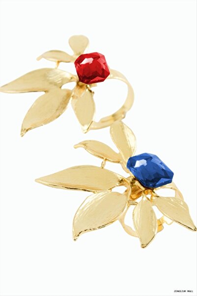 ZERO LAND Zngzrmll Leaf Flower Stone (23213) Ring Yellow