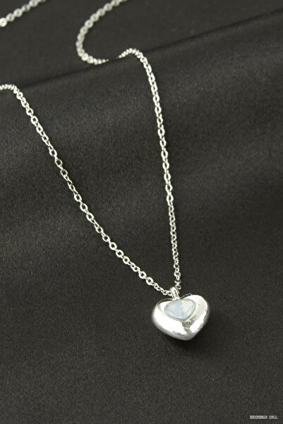 ZERO LAND Zngzrmll Heart with Stones (24330) Necklace White