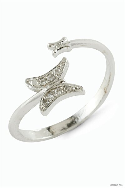 ZERO LAND Zngzrmll Metal Ring with Zircon Stone (23032) Silver Color