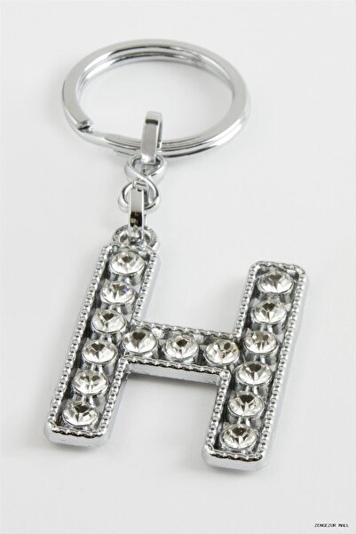 ZERO LAND Zngzrmll Silver Color Stone (20313) Letter Keychain