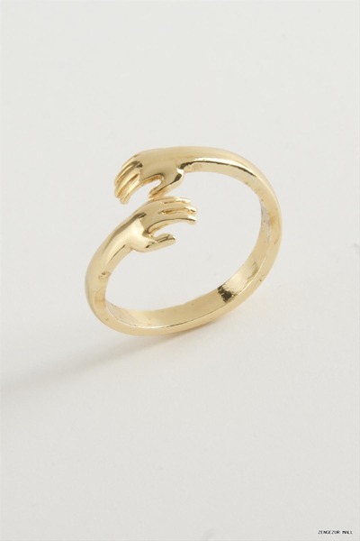 ZERO LAND Zngzrmll Metal with Hand Figure (15604) Ring Yellow